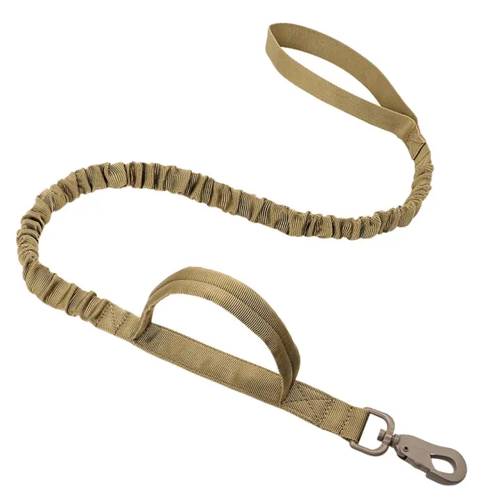 Correa Táctica Para Perros De Medio Y Pequeño Tamaño Con Control De Doble Mano Y Línea Elástica Ajustable Con Desenganche Rápido Para Entrenamiento Y Salidas Al Aire Libre - 1