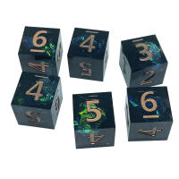 Set De 6 Poliedros Exquisitos En Resina Multicolor Retro Para Juegos De Mesa DND RPG TRPG Juguete Portátil Para Fiestas - details 11