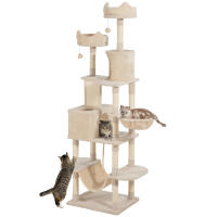 PawHut Árbol Rascador para Gatos Grande Altura 206 cm Árbol para Gatos Torre para Gatos con Plataformas Cuevas Bolas Colgantes y Hamacas - details 0