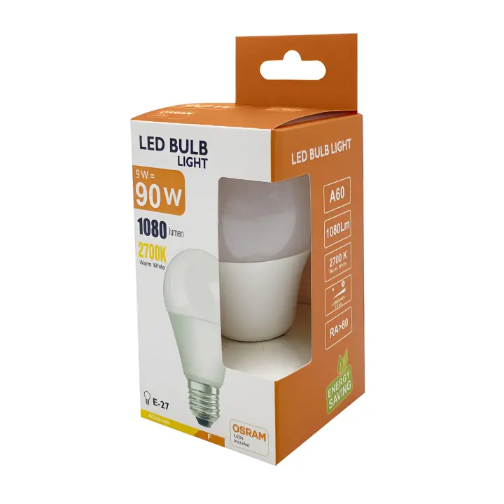 FACTORLED BOMBILLAS LED 9W OSRAM E27 A60, PACK 10 UNIDADES, 1080 LM GRAN LUMINOSIDAD, LUZ BLANCA 2700K - 4000K- 6000K - 1