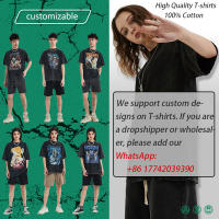 Camiseta Para Hombres 100% Algodón Estampado Anime Gótico Harajuku Casual Verano Moda Retro Alta Calidad Camisetas - details 0