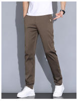 Pantalones Casuales Para Hombre Verano 2024 Elásticos Ajustados De Cintura Media Color Sólido Talla 28-38 Ropa De Marca Coffee - details 13