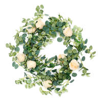 Vine Artificial De Eucalipto 180 Cm Flores De Rosa Gypsophila Para Decoración De Bodas Fiestas Navidad Guirnalda De Mesa - details 5