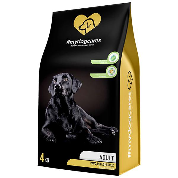 Pienso Premium Pavo y Pollo 4Kg Mydogcares. El pienso Premium para perros Mydogcares de Pavo & Pollo para perros adultos aportará a tu perro la proteína necesaria para su desarrollo muscular y la energía óptima para tener una actividad diaria alta. Además