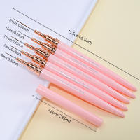 Set De 5 Pinceles De Uñas Rosa Para Arte De Uñas Y Dibujar Con Tamaño Elongado De 7/9/11/15/25mm Herramienta Profesional Para Manicura Y Gel UV - details 2