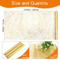Corredor De Mesa Dorado Con Brillo Metálico Para Cumpleaños Boda Navidad Decoración De Mesa Rectangular De Poliéster 100% - details 1