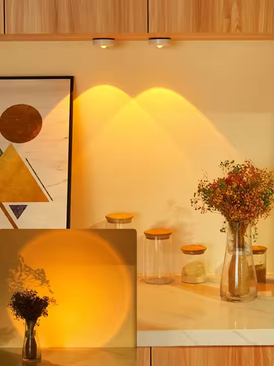 Luz De Armario LED Arcoíris Alba Atardecer Operada Por Batería Fácil De Instalar Decoración Para El Hogar Luz De Vino Nevera Cocina Barra - 1