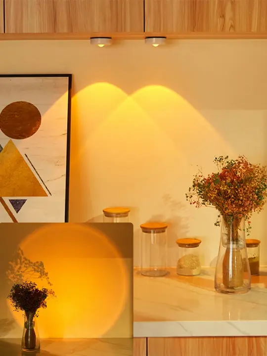 Luz De Armario LED Arcoíris Alba Atardecer Operada Por Batería Fácil De Instalar Decoración Para El Hogar Luz De Vino Nevera Cocina Barra - 1