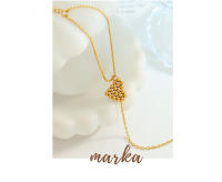 Encanto Pulsera de cristal para mujer, pulsera de acero inoxidable chapada en oro de moda, hermoso regalo de joyería para bodas y fiestas. - details 1