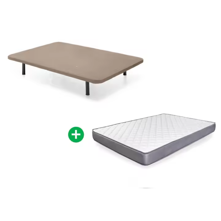 Somier Base Tapizada  + Colchon Basic (90, 105, 135 y 150cm)     Saldos y Stocks - 1
