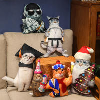Cojín De Peluche Divertido Y Lindo De Gato 30cm Juguete De Peluche Coleccionable Para Niños Regalo De Cumpleaños O Festividades Estilo Diverso - details 0