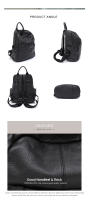Mochila Casual De Cuero Genuino Suave Para Hombres Y Mujeres Con Multiples Bolsillos Espacioso Versátil Para Viajes Negocios Y Colegio - details 3