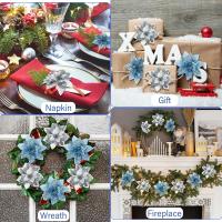 12PCS Flores De Navidad Rosa Y Plateado Decoración De Árbol De Navidad Flores Artificiales Para DIY Merry Christmas Wreath Noel Regalos Decoración De Hogar - details 5