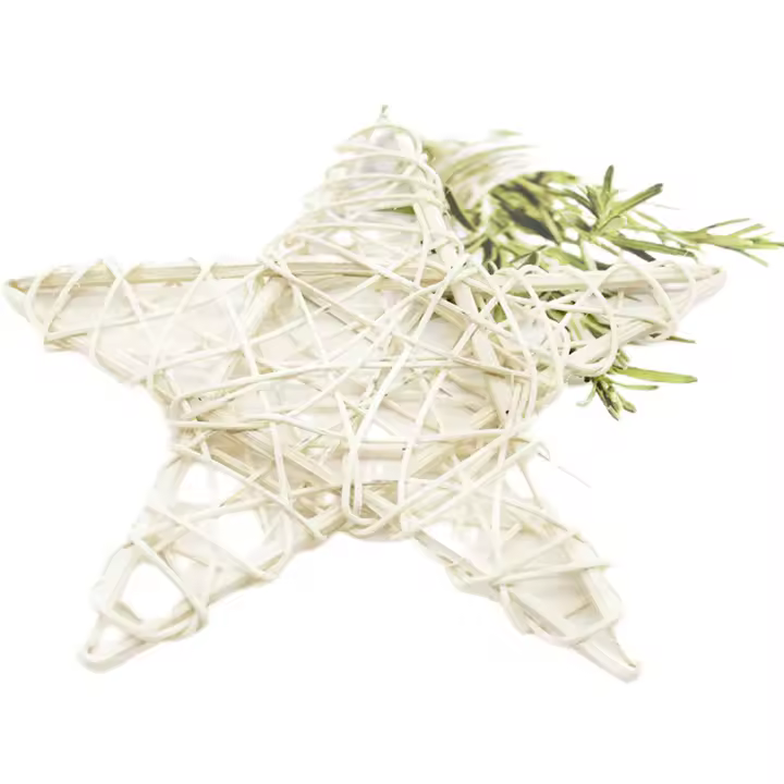 Corona De Flores Artificiales En Forma De Estrella De Rattan Para Decoración Navideña Hechas a Mano Material De Paja Tamaño 10/15/20cm Para Puerta Hogar Boda - 1