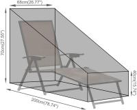 Cubierta de tumbona de jardín-Cubierta de tumbona de sol, impermeable, a prueba de viento, anti-UV, cubierta impermeable para jardín con material duradero 210D, 200x68x40-70cm - details 0