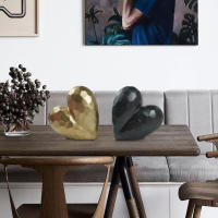 Estatua De Resina Dorada En Forma De Corazón Geométrico Decoración Moderna Para El Hogar Regalo Creativo Para Bodas Y Días De San Valentín - details 0