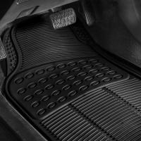HOGUITA-Juego de 4 Alfombras de Goma para Coche,Alfombrillas Universales para Coche,Antideslizantes,Alfombras Delanteras y Traseras,Color Negro - details 6