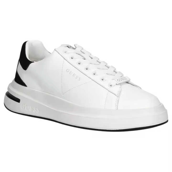 Sneakers Uomo Guess Elba Patch Logo Leather White Black - 1