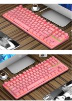Teclado Mecánico De Juego Mini K620 RGB Con Retroiluminación Teclas Personalizables Y Hotswap USB Para PC Rosa Y Blanca - details 39