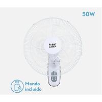 FABRILAMP Ventilador Pared Cuta Blanco 3Velocidades 50w control remoto Oscilante 5 Aspas Transp. TEMPORIZADOR DE 0,5 a 7,5H 53x43x30 Cm MOTOR AC CALIDAD TOP DE CONFIANZA - details 0