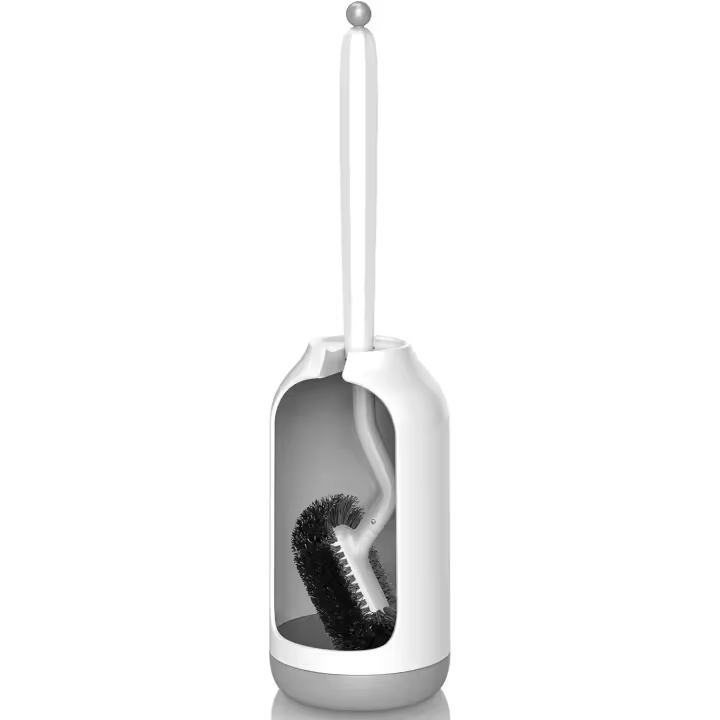 Escobilla de Baño con Soporte, Escobilla WC para Limpieza Profunda, Secado Rápido, Cepillo Limpieza Hogar, Accesorios de Baño, Blanco - 1