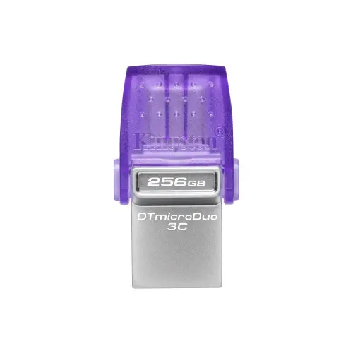 Kingston Technology DataTraveler microDuo 3C unidad flash USB 256 GB USB Type-A / USB Type-C 3.2 Gen 1 (3.1 Gen 1) Acero inoxidable, Púrpura - 1