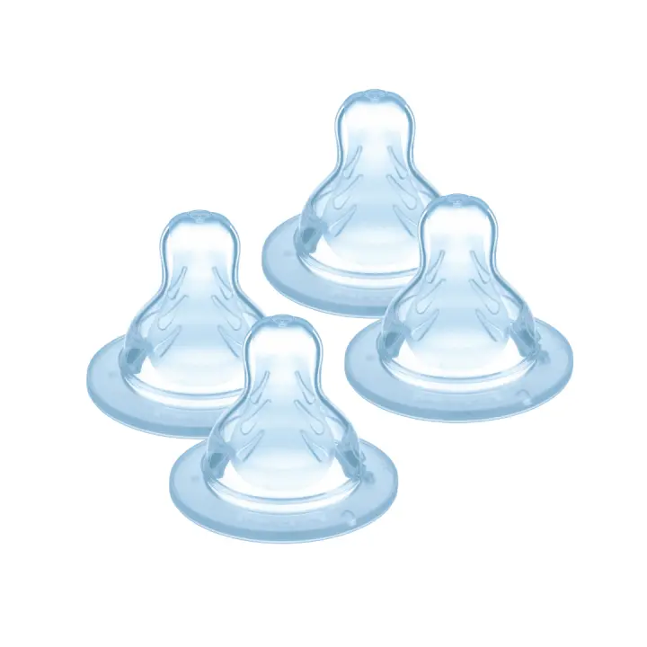 MAM Pack de 4 Tetinas 3, Flujo Rápido, a Partir de 4 Meses, Apto para todos los Biberones MAM, de Silicona SkinSoftTM Silicone de Fácil Aceptación - 1