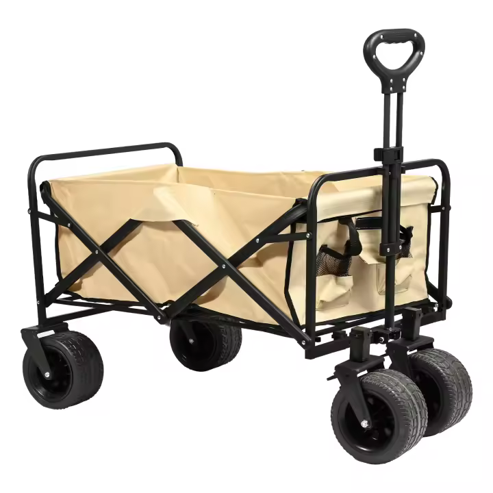 S7 STAR Carro Plegable para Jardín, Carro Transporte con Rueda Grande, Carrito Playa con Asa Telescópica, Carretilla Jardín con Lona Extraíble, Carro Camping Multiuso con Bolsa Transporte,  Carrito Multiusos Ideal Playa, Compra, Jardín o Camping - 1