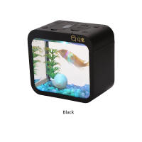 Acuario Pequeño Creativo Con Luz Colorido Y Desmontable Para Betta Sin Batería Seca Incluida Ecología Mini Escenario Acuático - details 6