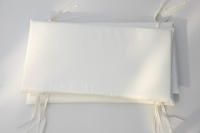 LALA - Cuna de Bebe envolvent de Algodón Puro satinado Blanco barandilla de Bebe almohadilla de Protección satinado Blanco 60*30*3 extraible y lavable, - details 8