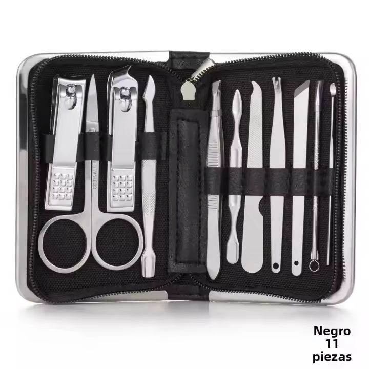 Kit De Manicura Y Pedicura En Acero Inoxidable Herramientas De Cuidado De Uñas Y Pies Incluye Tijeras Cutícula Y Herramientas Para Eliminar Piel Muerta - 1