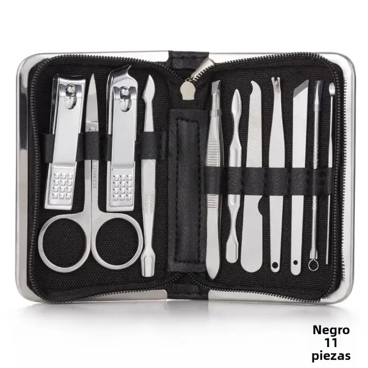 Kit De Manicura Y Pedicura En Acero Inoxidable Herramientas De Cuidado De Uñas Y Pies Incluye Tijeras Cutícula Y Herramientas Para Eliminar Piel Muerta - 1