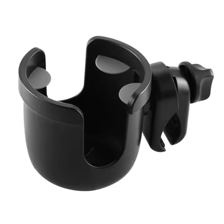 Portavasitos para cochecito, portavasitos universal, portavasitos para Bicicleta, portavasitos de gran calibre giratorio de 360 °, color Negro, 1 Unidad - 1