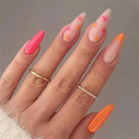 Juego De 24 Piezas De Uñas Postizas Ovaladas Con Dibujos Animados Adornos De Uñas Postizas Acrílicas Cubierta Total De Uñas Falsas Para Oficina Y Fiestas - details 10