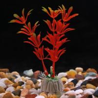 Plantas Submarinas Artificiales Para Acuarios Decoración De Plástico Realista 10cm Falsas Malvaviscas Adorno Para El Hogar - details 4