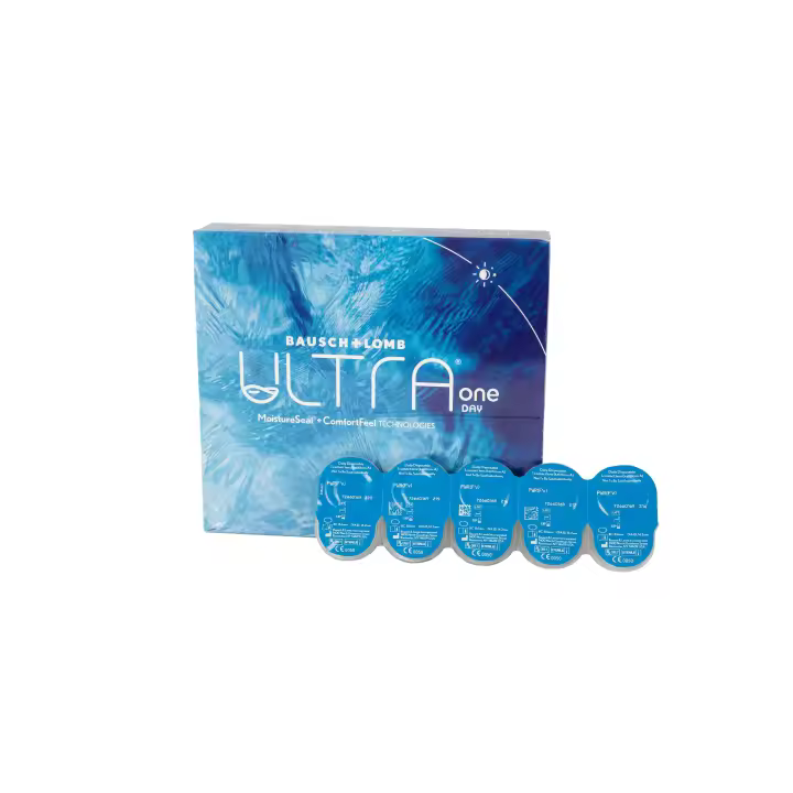 Pack 2X ULTRA ONE DAY - Lentes de Contacto Diarias Esféricas (90 Unidades) + 2X Blink Intensive Gotas Hidratantes 10ml - Compatibles con Lentillas - 1
