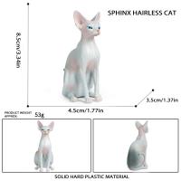 Estatua De Gato Sin Pelo Miniatura Modelo Sphynx Viva Figura De Animal Para El Hogar Tamaño 1.8x1.4x3.4 Pulgadas - details 5