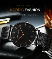 Reloj De Negocios Para Hombre Hannah Martin Movimiento Japonés De Cuarzo Acero Inoxidable Ultrafino Estilo Casual Plata Negra - details 7