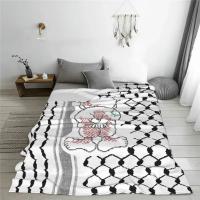 Manta De Punto De Flanela Tatreez Con Patrón Kufiya Keffiyeh Para Hogar Y Hotel Sofá Tamaño 125*100cm Moderna Y Creativa - details 1