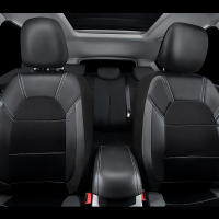 Funda de asiento de coche de cuero Pu Universal, tela transpirable, cojín de asiento delantero y trasero, protección completa, 9 unidades por juego - details 9