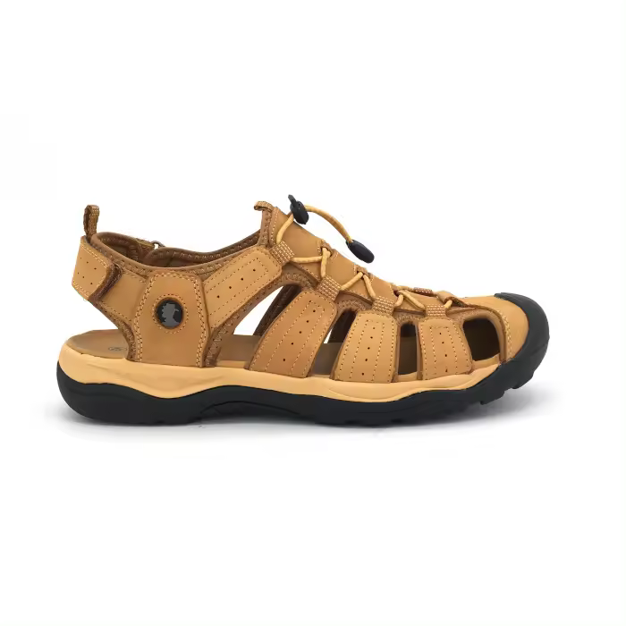 Sandalia Kangaroos para hombre, mod.602, Sandalia cangrejera con elástico central y cierre de cinta textil adhesiva trasero - 1