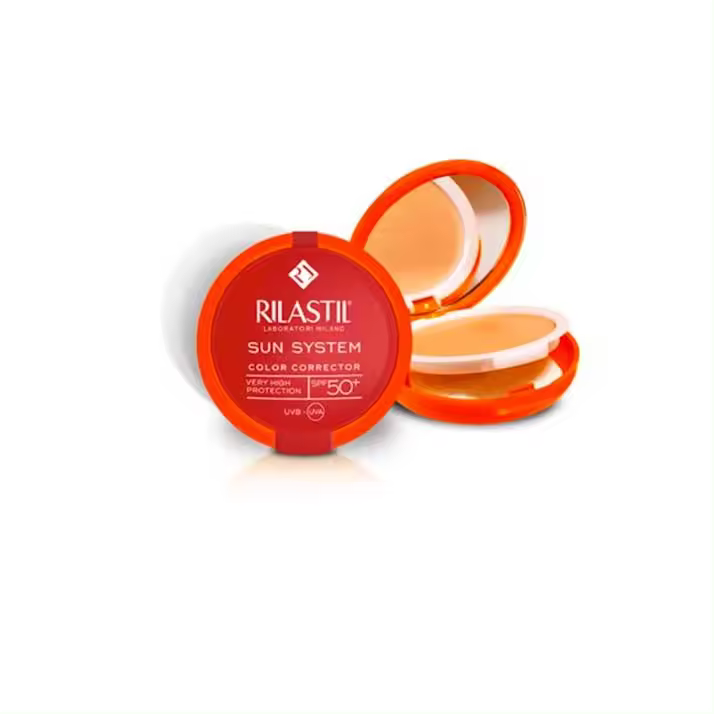 Rilastil Sun System 50+ Compacto Dore 10g - Protector Solar Facial con Maquillaje - 1