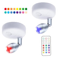 1/2pcs Luz De Noche LED Inalámbrica RGB Rotativa Para Iluminación De Resaltos Pared Y Armario Con Pilas Incluidas Luz De Ambiente Para Interior - details 12