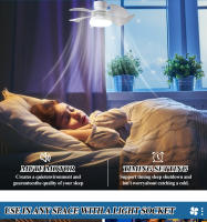 Luz de ventilador de tornillo E27, aspa de ventilador desmontable, lámpara de ventilador de techo con control remoto inteligente para dormitorio pequeño y restaurante - details 5