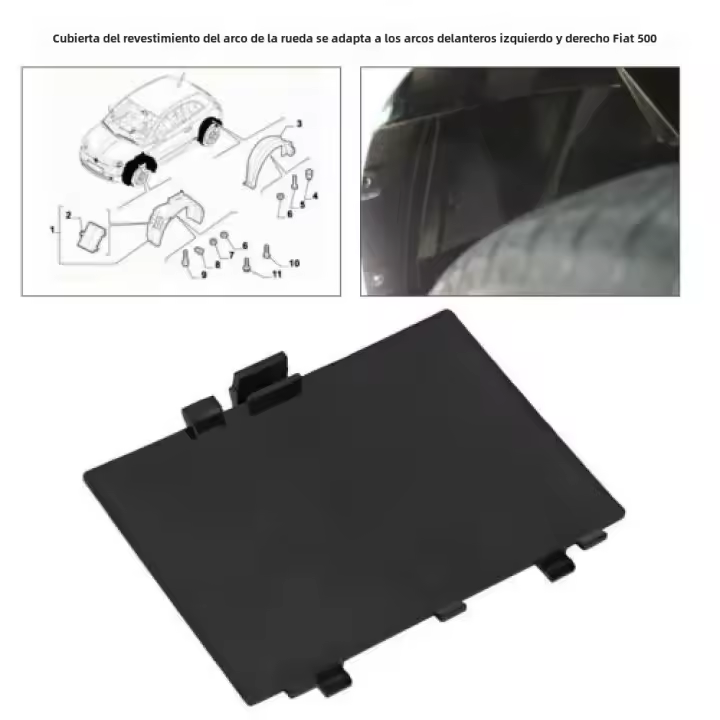 Cubierta De Arco De Rueda Para Fiat 500 Panel De Liner ABS Izquierdo Y Derecho Protección Externa Contra Barro Piezas De Exterior - 1