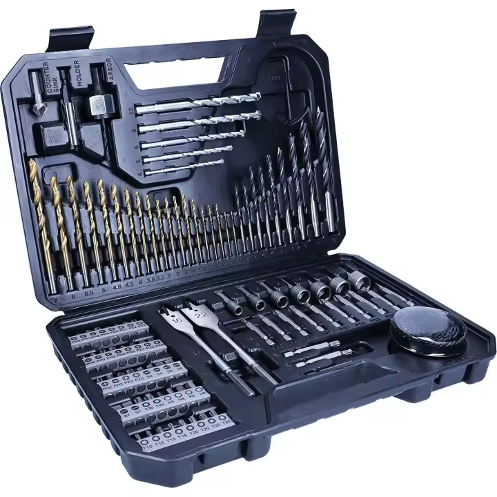 Bosch 103 uds. Set de brocas y puntas de atornillar de titanio (para madera, mampostería y metal, incluye sierras de corona y brocas fresadoras planas, accesorios para taladro y destornillador) - 1