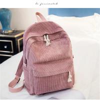 Mochila De Corduroy Para Mujer Diseño Escolar Con Rayas Bolsa De Viaje Para Adolescentes Mochila Deportiva Con Manijas Suaves Cierre De Cremallera - details 14