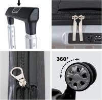 Artree | Maletas ABS extensible de cabina  55 X 35 X 23 cm, Equipaje de mano, Maletas pequeñas 10 kg  Rígida de Polipropileno con 4 Ruedas Dobles 360° y Cierre de seguridad, Maletas cabina avión para niño y adulto - details 3