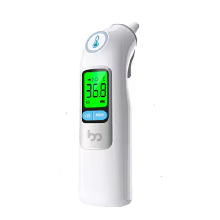 Termómetro de fiebre Femometer para adultos y niños, 1 segundo resultado, termómetro de oído de alta precisión, 30 memorias de recuperación, alarma de fiebre de 3 colores, con 20 cubiertas de sonda desechables - 1