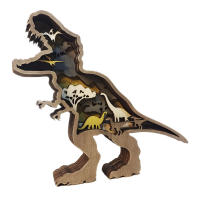 Wolf Totem Decorativo De Madera Vacío Navidad Animal Creatividad Adorno De Escritorio Para Coche Decoración LED Para Sala De Estar - details 15